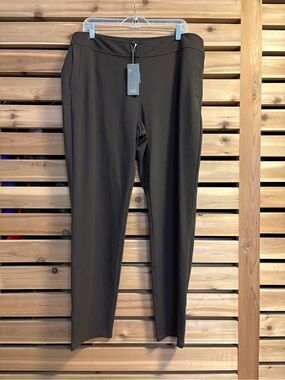 NWT Eileen Fisher Milano Viscose Knit Ponte Slim Pant Peat XL